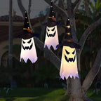 2-Piece Set: Glowing Ghost Witch Hat Halloween Decorations