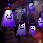 2-Piece Set: Glowing Ghost Witch Hat Halloween Decorations