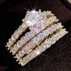 2-Piece Set: Gold Inlays with Zirconia Rings