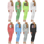 2-Piece Set: Women's Plush Popcorn Knit Top and Jogger Pants Pajama Set (Plus Size)