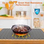 2-Piece: Silicon Grid Sink Mat with Central Drain Hole