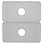 2-Piece: Silicon Grid Sink Mat with Central Drain Hole