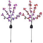 2-Piece: Solar Powered Garden Light Orchid