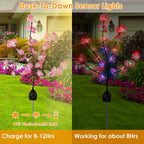 2-Piece: Solar Powered Garden Light Orchid