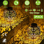 2-Piece: Solar Powered Hanging Lights