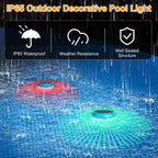 2-Piece: Solar Powered LED Pool Light Gradient Multicolor Changing