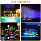 2-Piece: Solar Powered LED Pool Light Gradient Multicolor Changing