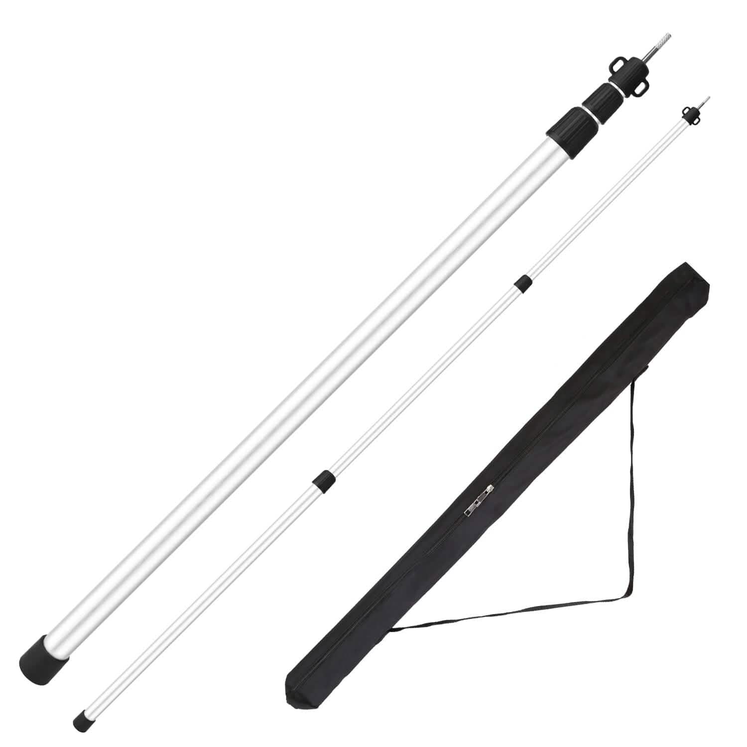 2-Piece: Telescoping Tarp Poles Portable Aluminum Awning Poles