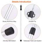 2-Piece: Telescoping Tarp Poles Portable Aluminum Awning Poles