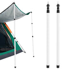 2-Piece: Telescoping Tarp Poles Portable Aluminum Awning Poles