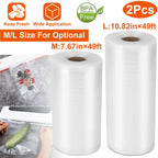 2-Piece: Vacuum Sealer Bag Rolls