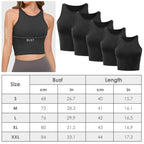 2-Piece: Women Sleeveless Cropped Tank top High Neck