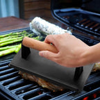 2-Pieces: Cast Iron Grill Press Pre-Seasoned Steak Weights Smash Burger Press