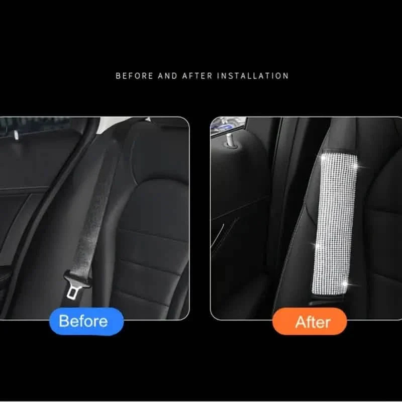 2-Pieces: Luxury Leather Seat Belt Protectors