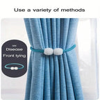 2-Pieces: Magnetic Curtain Tiebacks with Faux Pearls