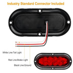 2-Pieces: Oval LED Brake Light 10 LED Lamp Stop Turn Tail Light