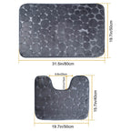 2-Pieces Set: Bathroom Rugs Luxury Flannel Non-Slip
