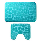 2-Pieces Set: Bathroom Rugs Luxury Flannel Non-Slip