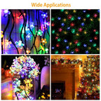 2-Pieces: Solar Power String Lights 50 LED Beads Fairy Sakura Flower