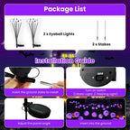 2-Pieces: Solar Scary Eyeball Lights Halloween Decoration Swaying Light