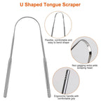 2-Pieces: Tongue Scraper Cleaner Stainless Steel