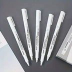2-Pieces: White Marker Pen Alcohol Paint Oily Waterproof Tire Painting Graffiti Pens