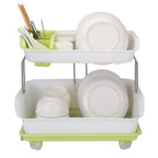 2-Tier Dish Drying Rack Cutlery Drainer