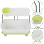 2-Tier Dish Drying Rack Cutlery Drainer