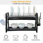 2-Tier Dish Drying Rack Drainboard Set