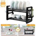 2-Tier Dish Drying Rack Drainboard Set