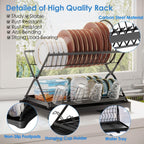 2-Tier Dish Drying Rack with Cup Holder and Drainboard