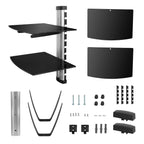 2 Tier Dual Glass Shelf Wall Mount