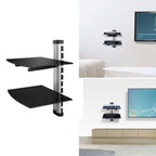 2 Tier Dual Glass Shelf Wall Mount