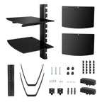 2 Tier Dual Glass Shelf Wall Mount