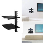 2 Tier Dual Glass Shelf Wall Mount