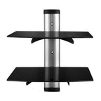 2 Tier Dual Glass Shelf Wall Mount
