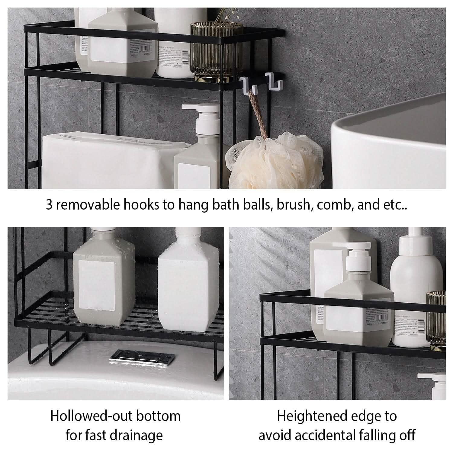 2-Tier Over the Toilet Storage Shelf Rack