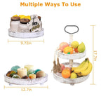 2-Tier Serving Tray Round Farmhouse Kitchen