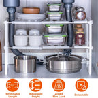 2-Tier Under Sink Organizer Retractable Space Saving Storage