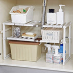 2-Tier Under Sink Organizer Retractable Space Saving Storage