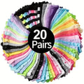 20-Pairs: Candy Color Socks, Casual & Breathable Low Cut Ankle Socks, Women's Stockings & Hosiery