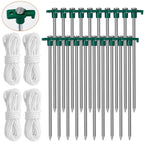 20-Piece: 9.8-Inch Tent Pegs Ropes Set