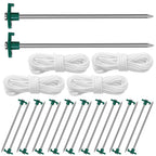 20-Piece: 9.8-Inch Tent Pegs Ropes Set