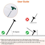 20-Piece: 9.8-Inch Tent Pegs Ropes Set