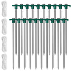 20-Piece: 9.8-Inch Tent Pegs Ropes Set
