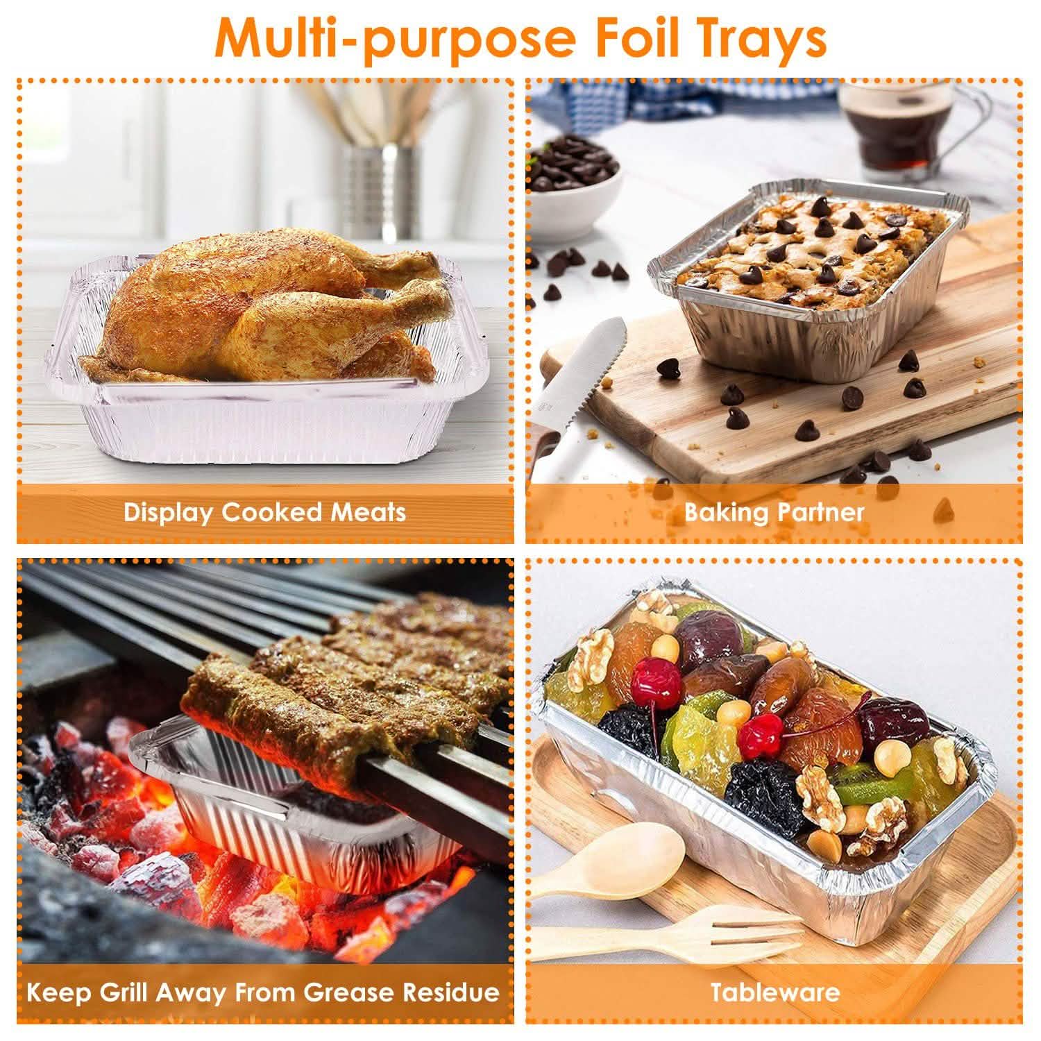 20-Piece: Disposable Aluminum Foil Pans