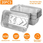 20-Piece: Disposable Aluminum Foil Pans