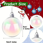 20-Pieces: Clear Iridescent Plastic Ornaments Balls for Crafts