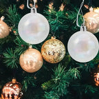 20-Pieces: Clear Iridescent Plastic Ornaments Balls for Crafts