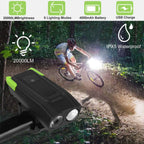 20000LM Bike Front Light with 120dB Loud Horn